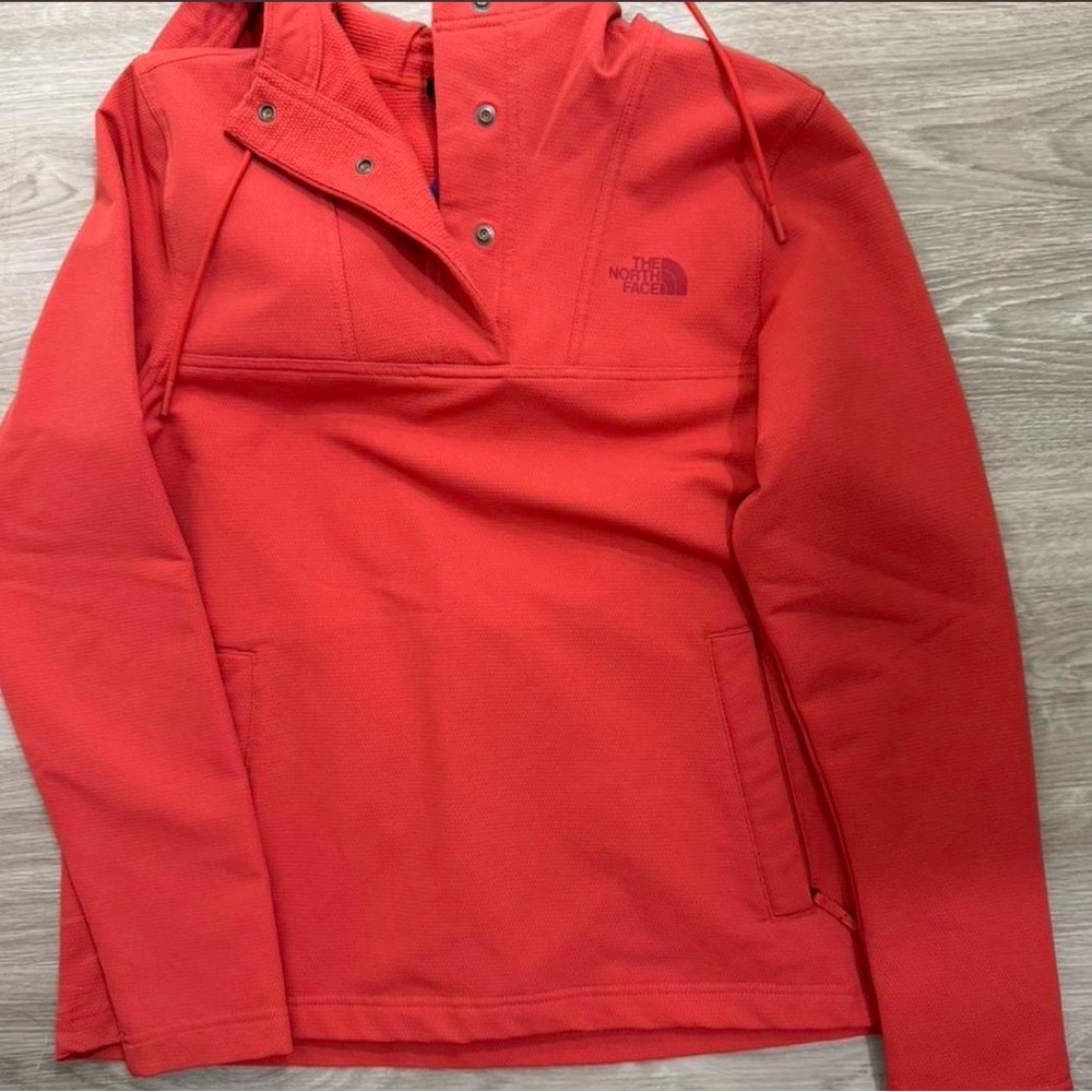 The North Face Coral-Red Snap Pullover Hoodie